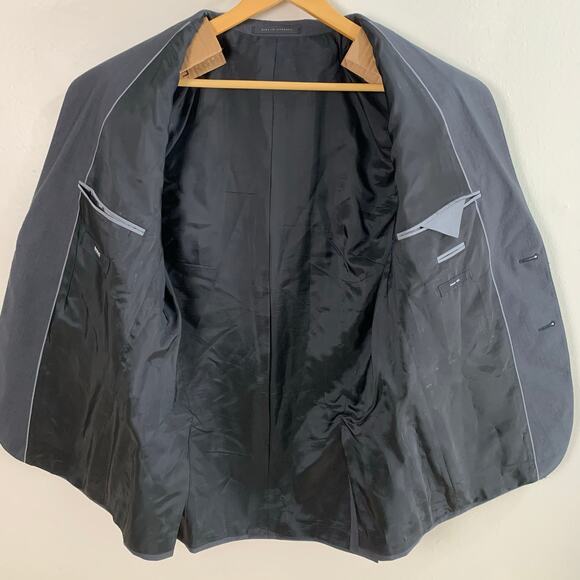 Boss Hugo Size 38R Men's Super 100 Wool Sport Coat Blazer Jacket Charcoal Gray - Picture 3 of 10